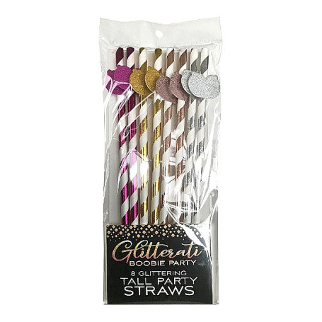 CANNUCCE DIVERTENTI GLITTERATI BOOBIE TALL PARTY STRAWS