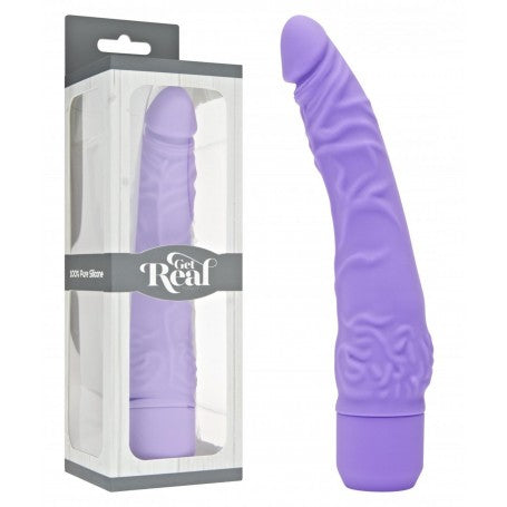 VIBRATORE VAGINALE REALISTICO PURPLE GET REAL SLIM DILDO FALLO VAGINALE ANALE VIBRANTE